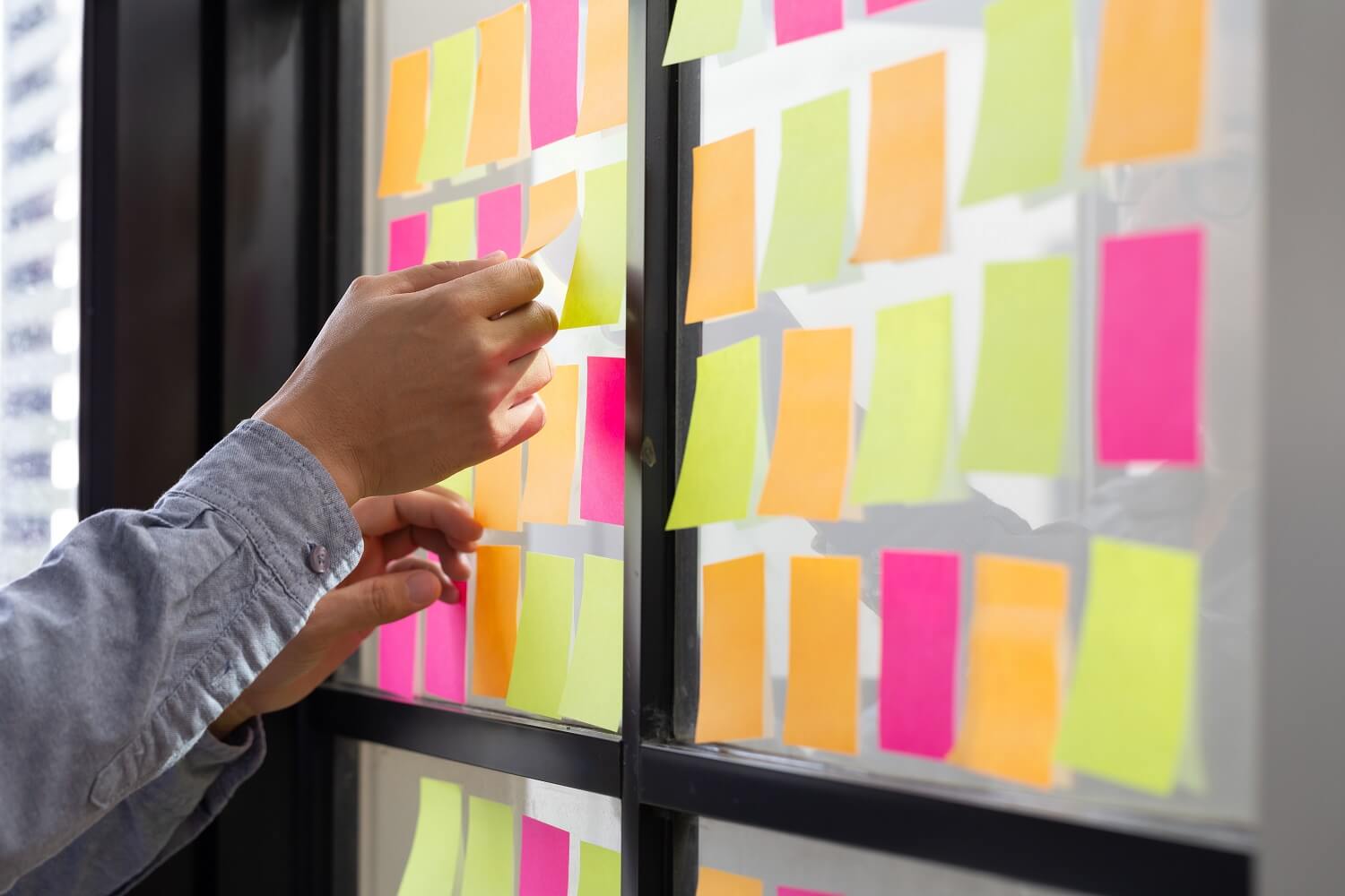 busy professional tracking his project tasks